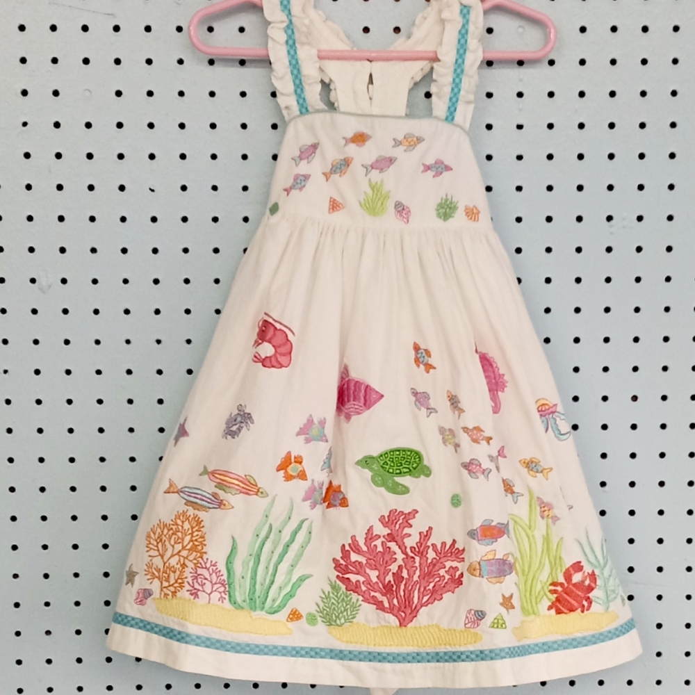 Girls 2T Cotton Kids White Mermaid Sun Dress